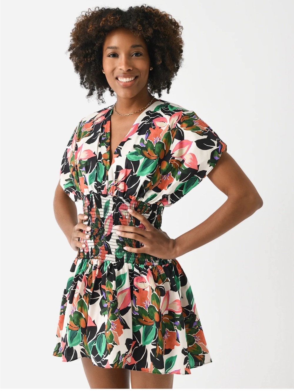 NWT Misa Della Floral Smocked Dress - XS